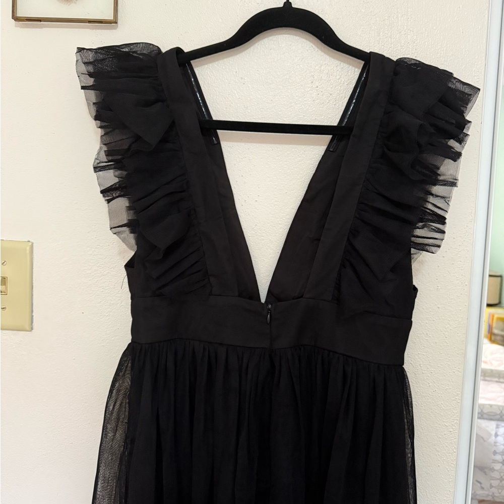 Lulu's Black Backless Ruffle Dress - Picture 4 of 8